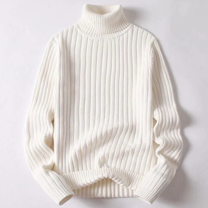 Herren-Rollkragenpullover aus Merinowolle – Reto - Weiß - Mavero