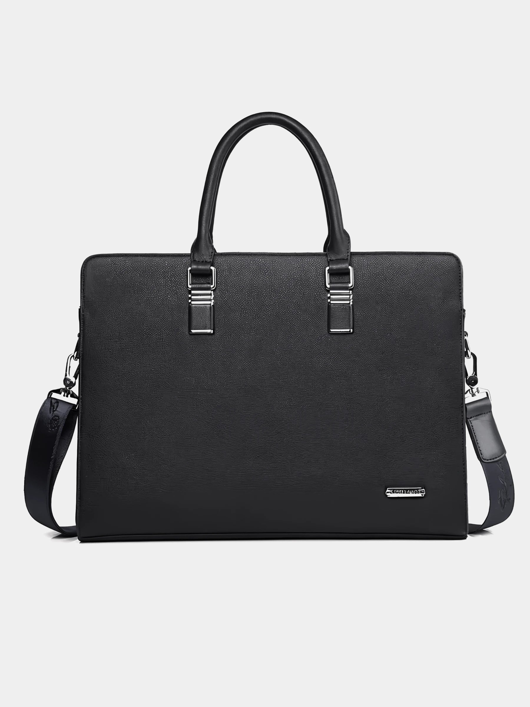 Leder-Aktentasche für 14,1–15,6-Zoll-Laptops – Marlo - Black - Mavero
