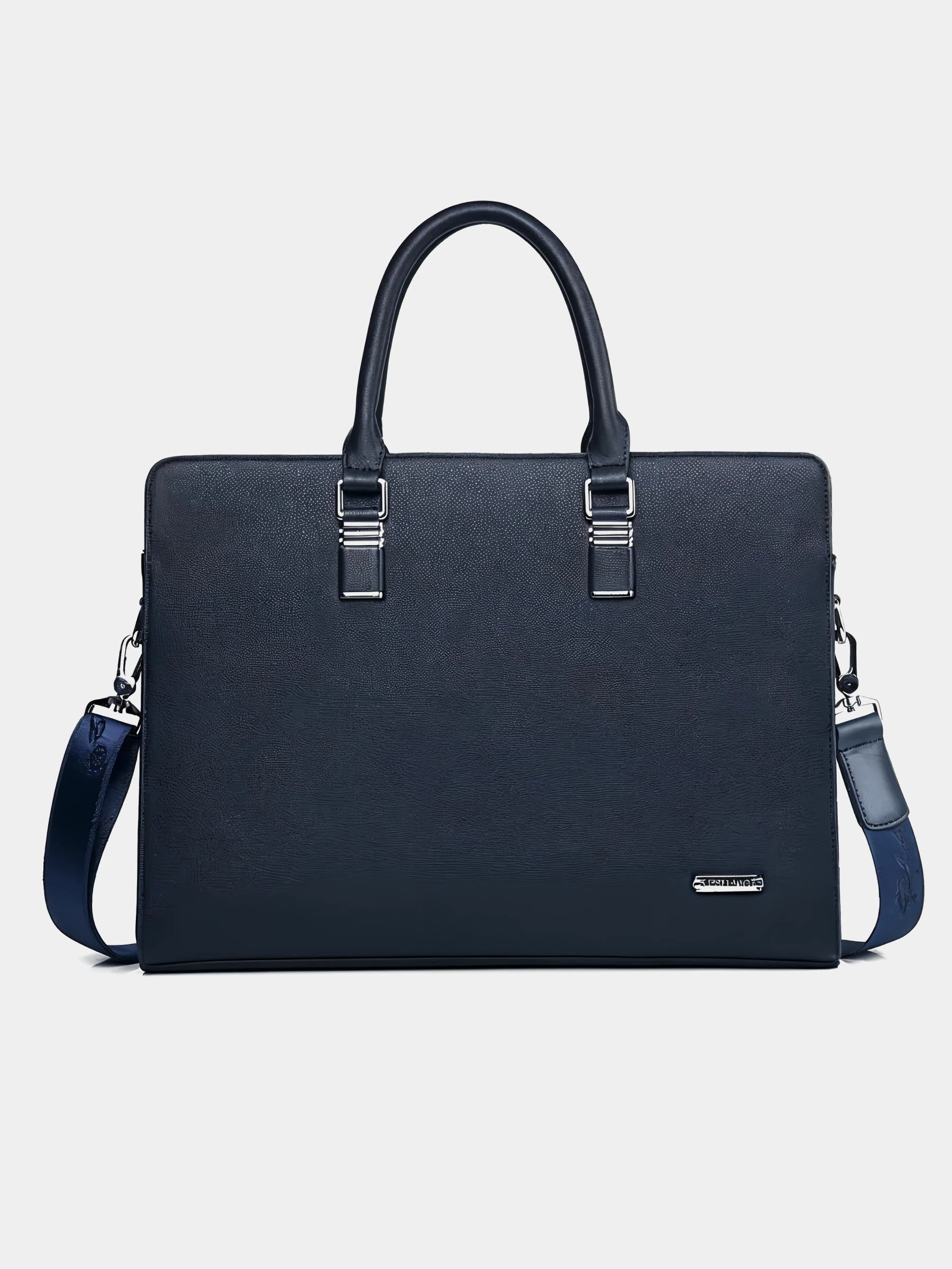 Leder-Aktentasche für 14,1–15,6-Zoll-Laptops – Marlo - Blue - Mavero
