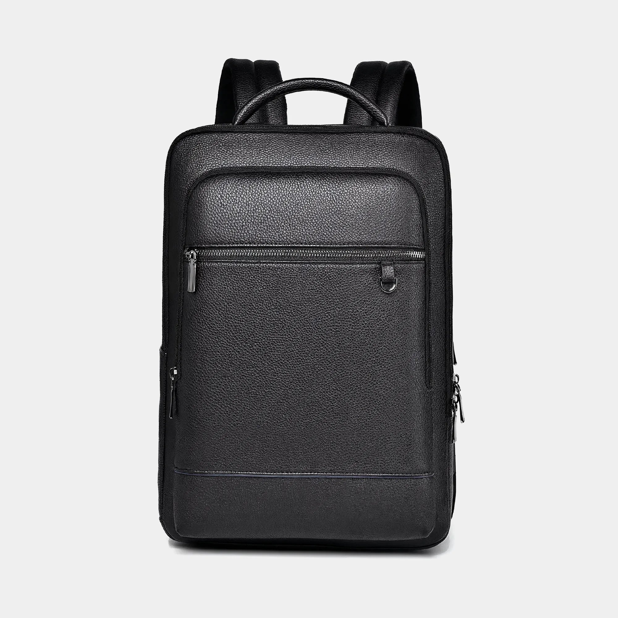 Executive-Rucksack aus wasserdichtem Leder mit 16-Zoll-Laptopfach – Reto - Black - Mavero