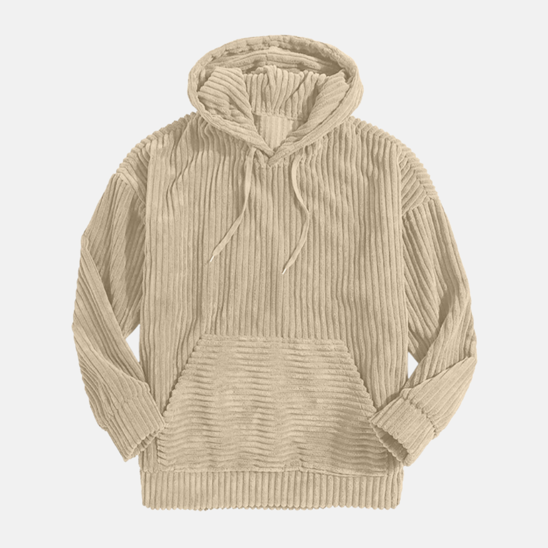 Herren-Hoodie aus Cord – Silas - Beige - Mavero