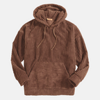 Herren-Hoodie aus Cord – Silas - Braun - Mavero