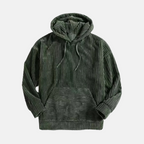 Herren-Hoodie aus Cord – Silas - Grün - Mavero