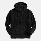 Herren-Hoodie aus Cord – Silas - Schwarz - Mavero