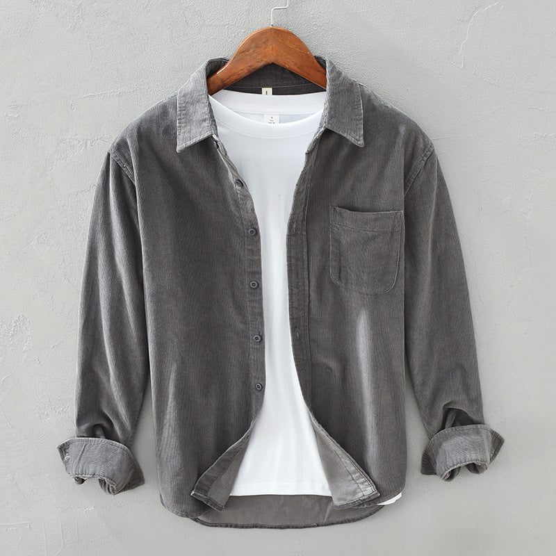 Herren-Overshirt Retro-Cord – Arno - Anthrazit - Mavero