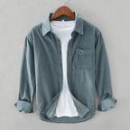 Herren-Overshirt Retro-Cord – Arno - Hellblau - Mavero