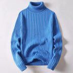 Herren-Rollkragenpullover aus Merinowolle – Reto - Blau - Mavero