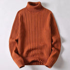 Herren-Rollkragenpullover aus Merinowolle – Reto - Braun - Mavero