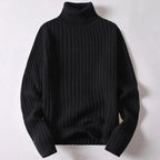 Herren-Rollkragenpullover aus Merinowolle – Reto - Schwarz - Mavero