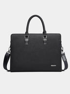 Leder-Aktentasche für 14,1–15,6-Zoll-Laptops – Marlo - Black - Mavero