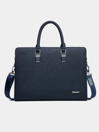 Leder-Aktentasche für 14,1–15,6-Zoll-Laptops – Marlo - Blue - Mavero