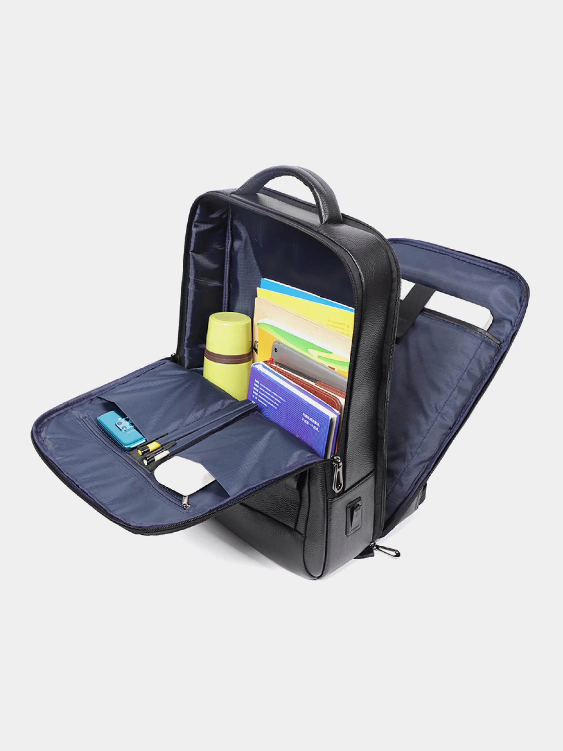 Leder-Rucksack Wasserdicht mit USB-C für 16-Zoll-Laptop – Nomadix - Mavero