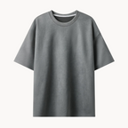 T-Shirt in Luxuriöser Wildlederoptik – Reto - Dunkelgrau - Mavero