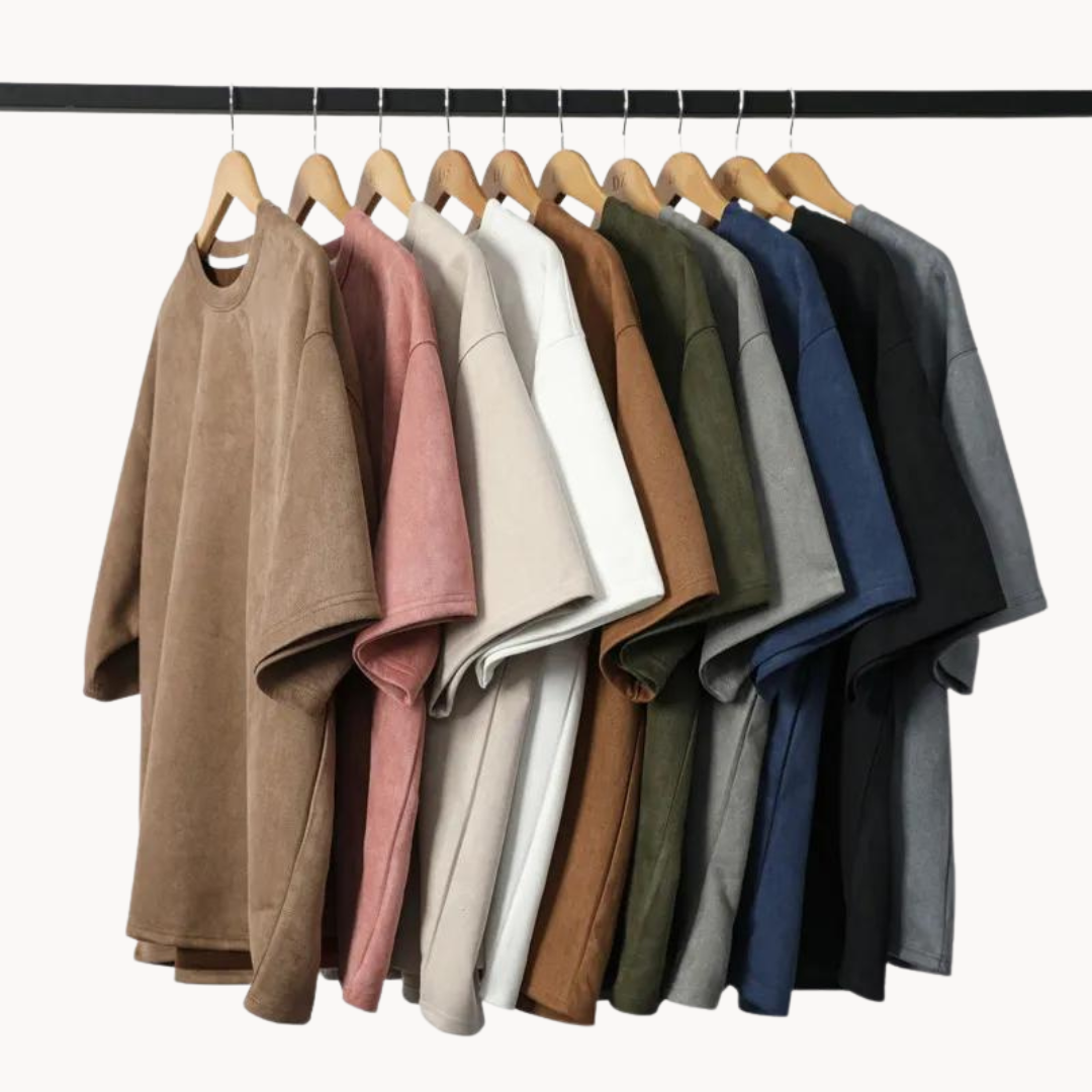 T-Shirt in Luxuriöser Wildlederoptik – Reto - Mavero